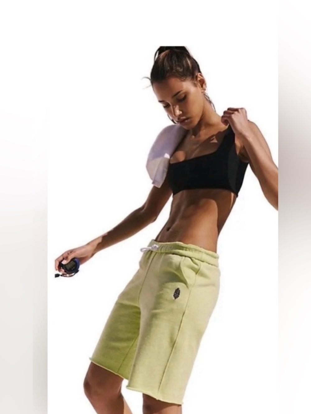 Free People For The Win Long Shorts. NWT. Sour citrus - Picture 2 of 5